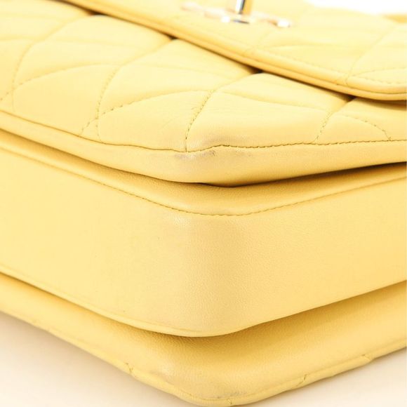 Chanel Trendy CC Top Handle Bag Quilted Lambskin Small Yellow - Picture 6 of 8